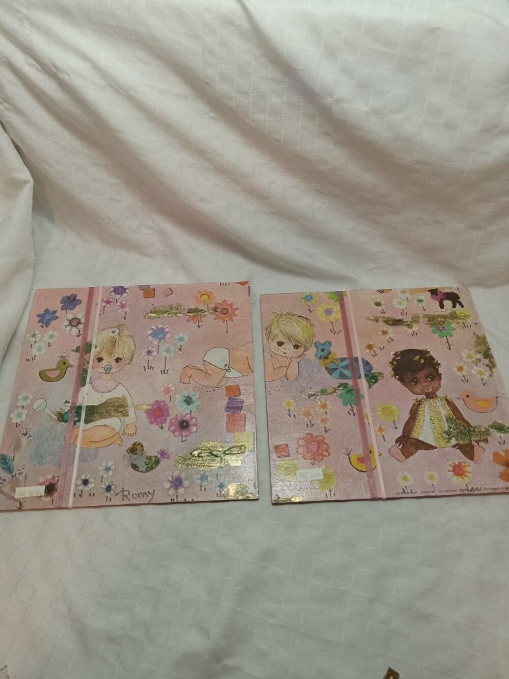 A set of delicate collage on strong cardboard for a baby's or play room
